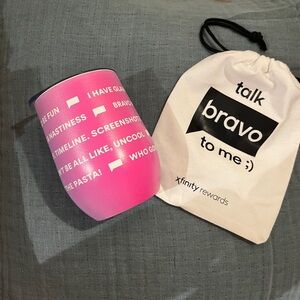 Bravo Rare Insulated Metal Wine Cup with Lid + Talk Bravo to Me Pouch